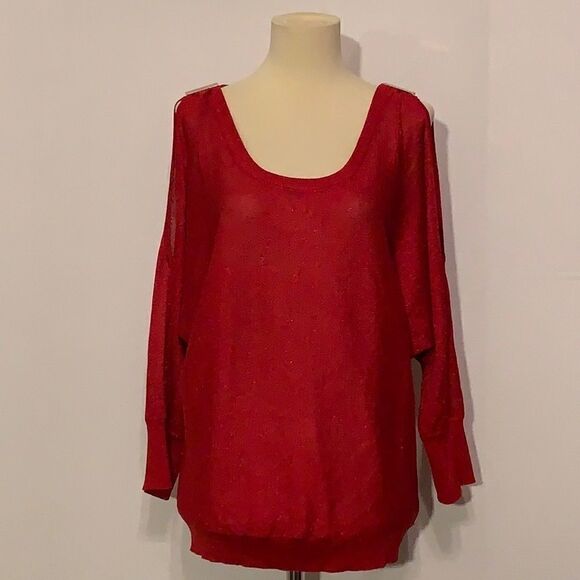 INC woman’s red blouse Resort Luxe M - Picture 1 of 7